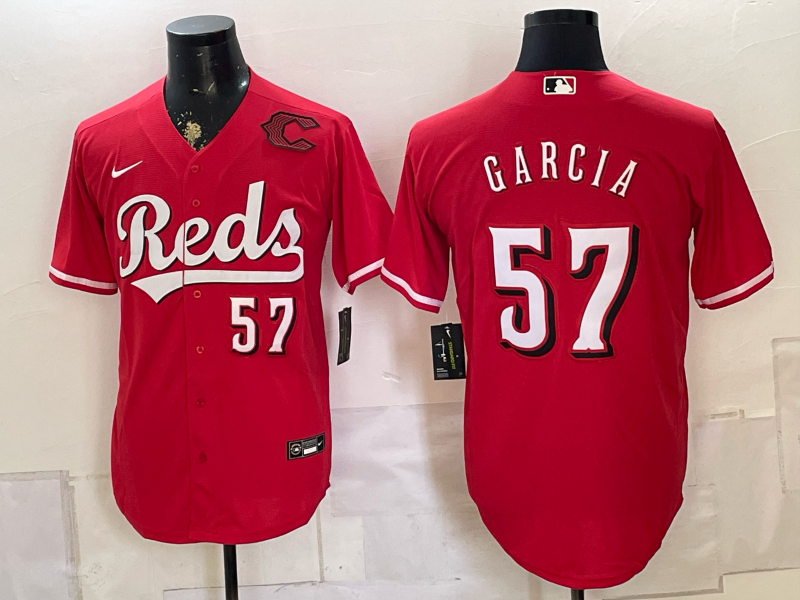 Men Cincinnati Reds #57 Garcia red Nike 2026 MLB Jersey 0814002